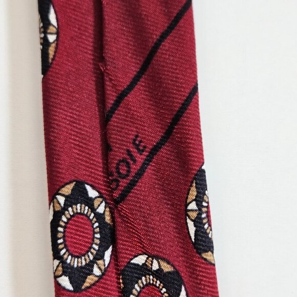 Unbranded Handmade Silk Tie France Geometric Boho Office Preppy W3.5" L59.5" - Picture 12 of 16